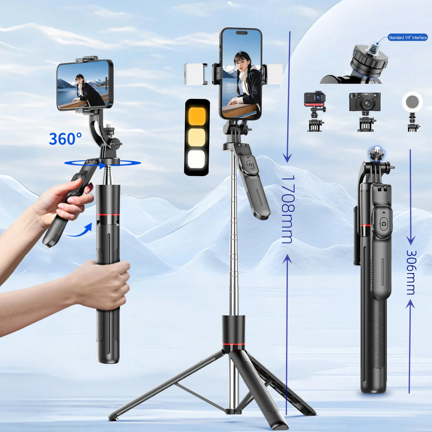 Glam Selfie Stick Tripod